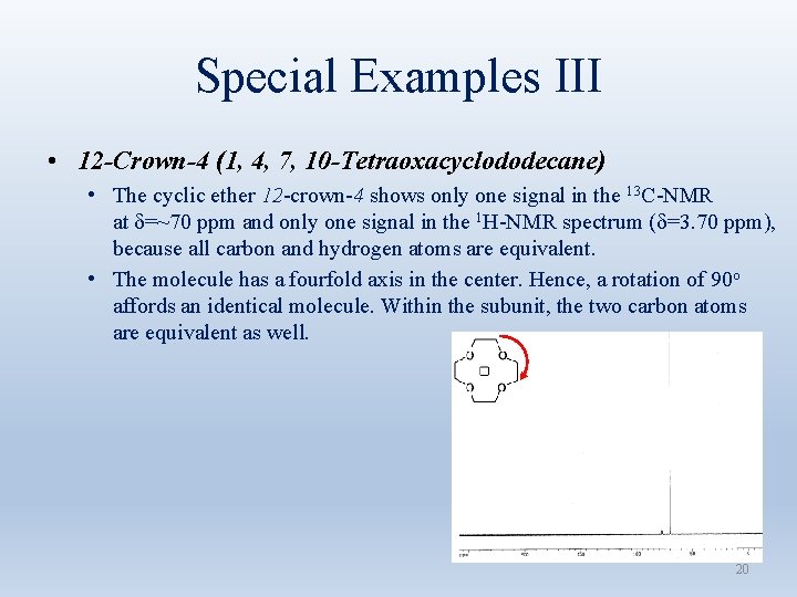 Special Examples III • 12 -Crown-4 (1, 4, 7, 10 -Tetraoxacyclododecane) • The cyclic