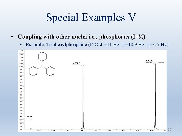 Special Examples V • Coupling with other nuclei i. e. , phosphorus (I=½) •