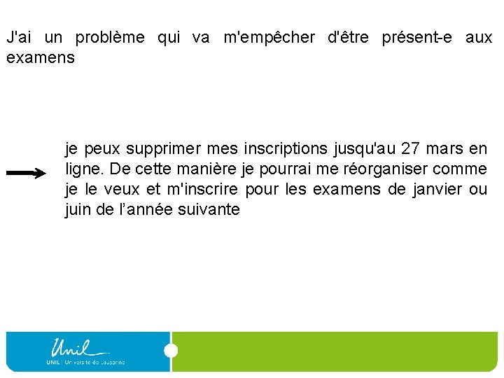 J'ai un problème qui va m'empêcher d'être présent-e aux examens je peux supprimer mes