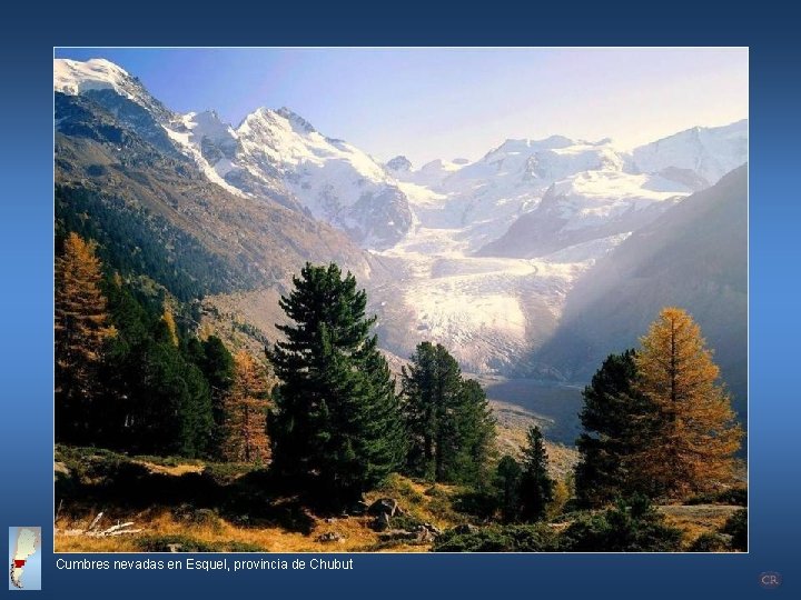 Cumbres nevadas en Esquel, provincia de Chubut 