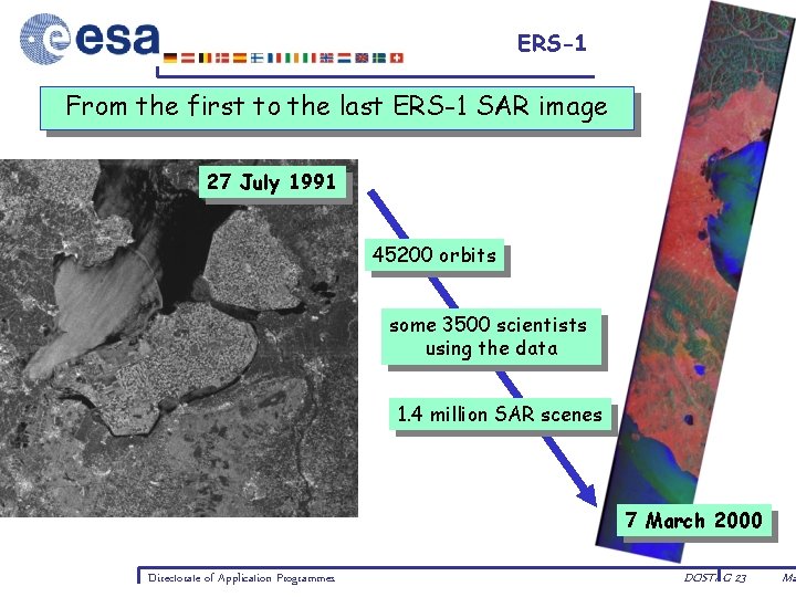 ERS-1 (1991 -2000) From the first to the last ERS-1 SAR image 27 July