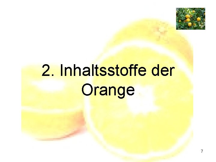 2. Inhaltsstoffe der Orange 7 