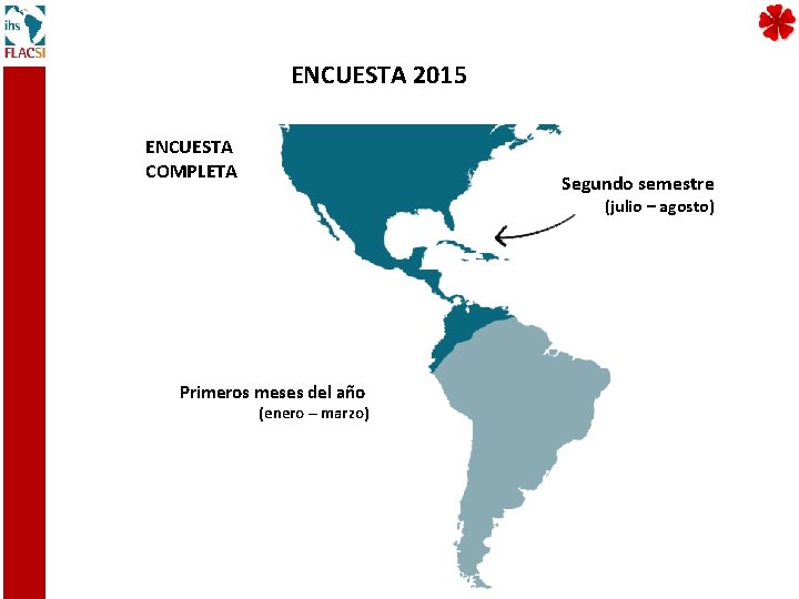 ENCUESTA 2015 ENCUESTA COMPLETA Segundo semestre (julio – agosto) Primeros meses del año (enero