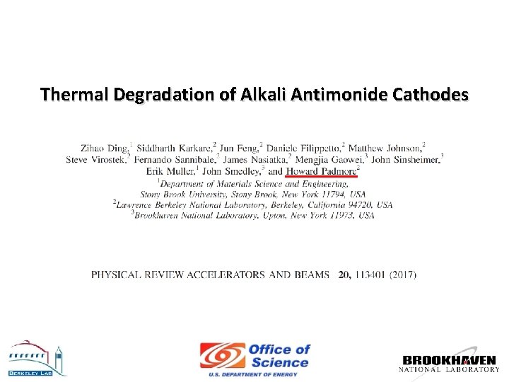 Thermal Degradation of Alkali Antimonide Cathodes 