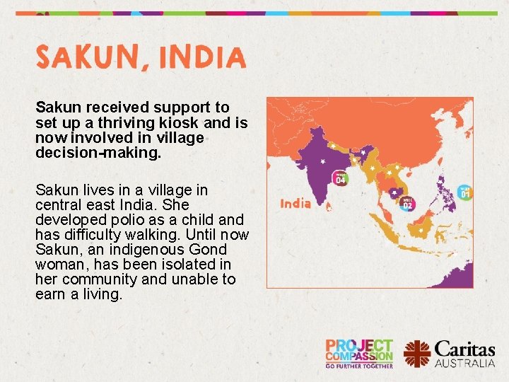 Sakun received support to set up a thriving kiosk and is now involved in