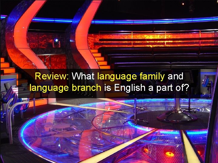 Review: What language family and language branch is English a part of? 