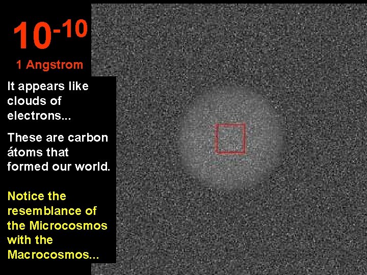 -10 10 1 Angstrom It appears like clouds of electrons. . . These are