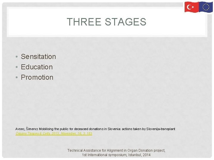 THREE STAGES • Sensitation • Education • Promotion Avsec, Šimenc: Mobilising the public for THREE STAGES • Sensitation • Education • Promotion Avsec, Šimenc: Mobilising the public for