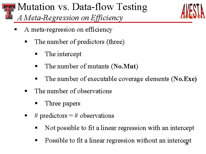 Mutation vs. Data-flow Testing A Meta-Regression on Efficiency § A meta-regression on efficiency §