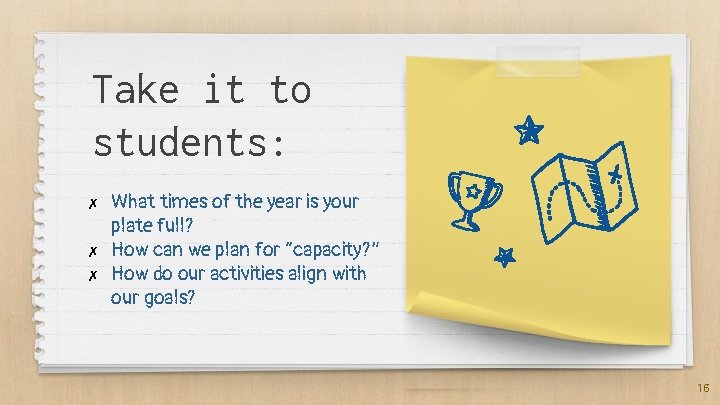 Take it to students: ✗ ✗ ✗ What times of the year is your Take it to students: ✗ ✗ ✗ What times of the year is your