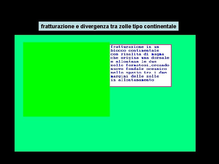 fratturazione e divergenza tra zolle tipo continentale 