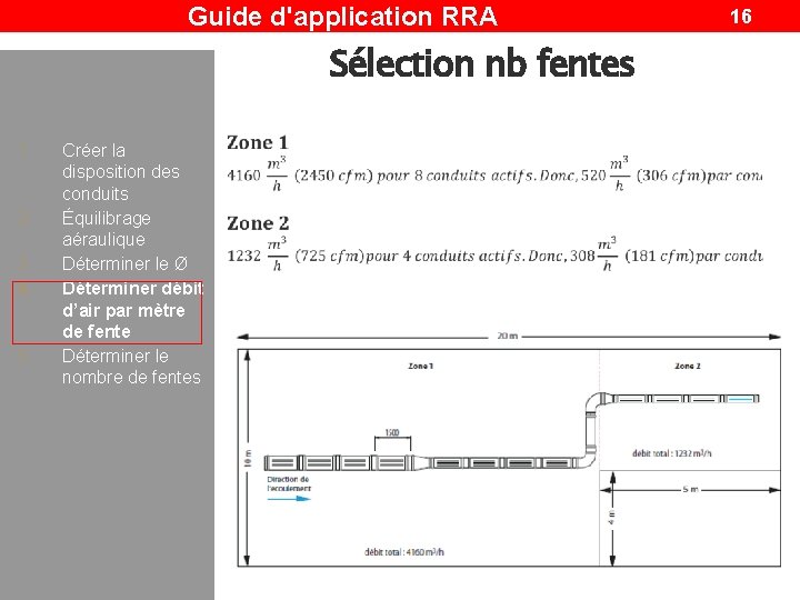 Guide d'application RRA Sélection nb fentes 1. 2. 3. 4. 5. Créer la disposition