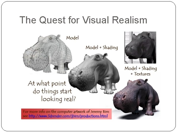 The Quest for Visual Realism 