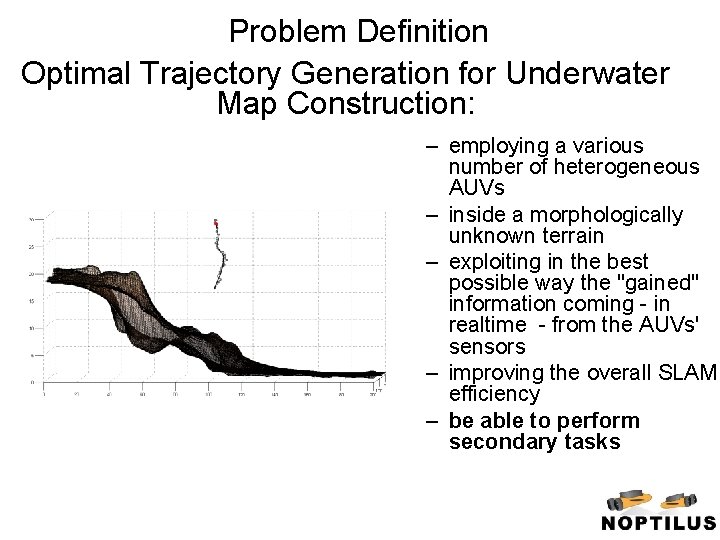 Problem Definition Optimal Trajectory Generation for Underwater Map Construction: – employing a various number