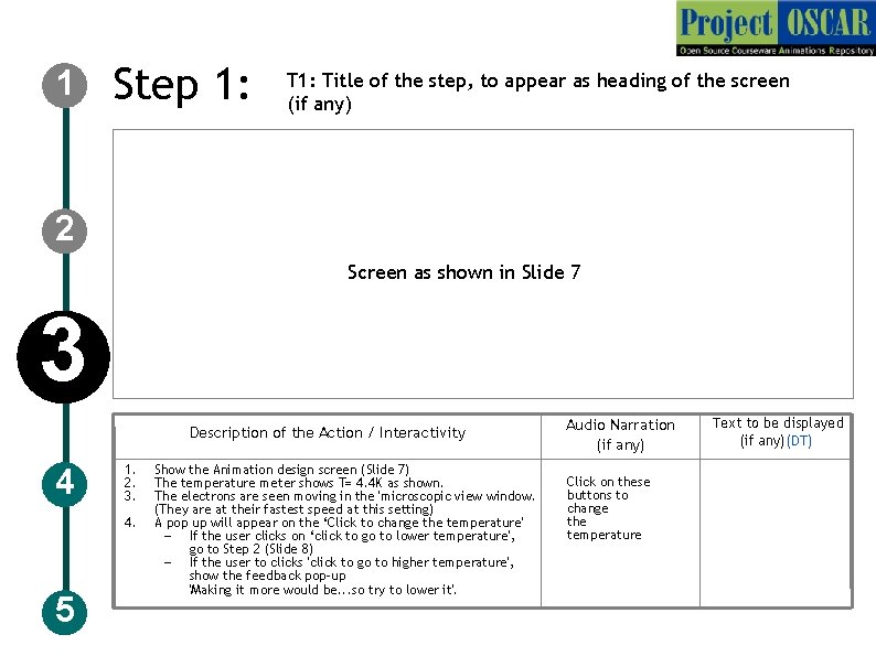 1 Step 1: T 1: Title of the step, to appear as heading of