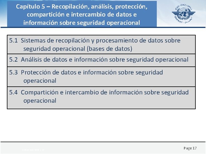 Capítulo 5 – Recopilación, análisis, protección, compartición e intercambio de datos e información sobre