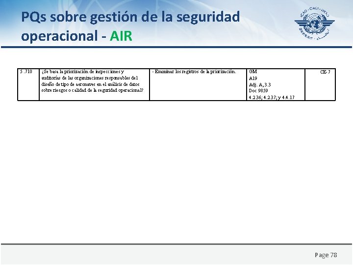PQs sobre gestión de la seguridad operacional - AIR 5. 710 ¿Se basa la