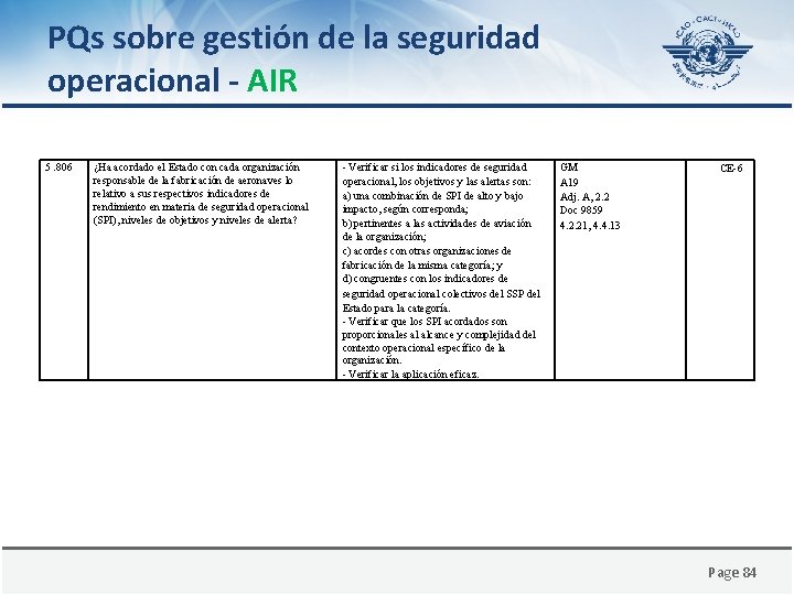 PQs sobre gestión de la seguridad operacional - AIR 5. 806 ¿Ha acordado el
