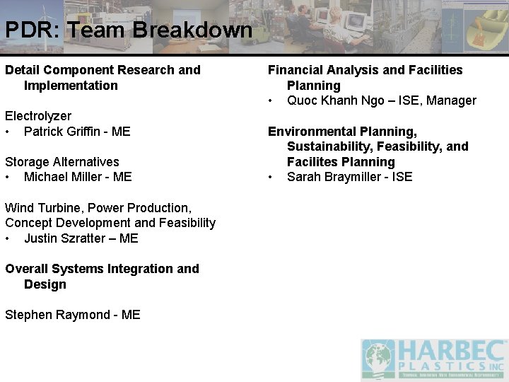 PDR: Team Breakdown Detail Component Research and Implementation Electrolyzer • Patrick Griffin - ME