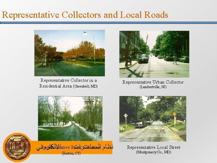 Representative Collectors and Local Roads Representative Collector in a Residential Area (Greenbelt, MD) Representative