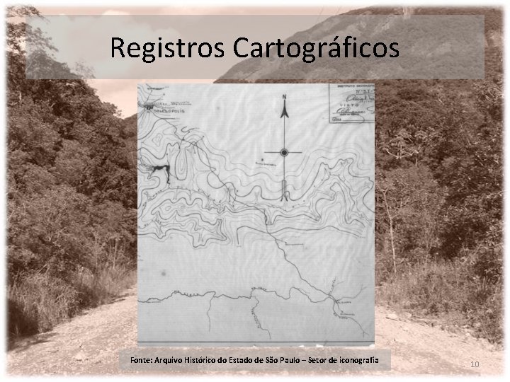 Registros Cartográficos Fonte: Arquivo Histórico do Estado de São Paulo – Setor de iconografia