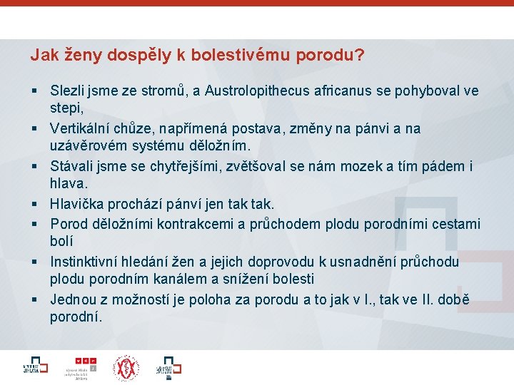 Jak ženy dospěly k bolestivému porodu? § Slezli jsme ze stromů, a Austrolopithecus africanus