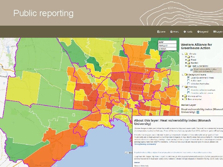 Public reporting Local climate map for councils Public reporting Local climate map for councils