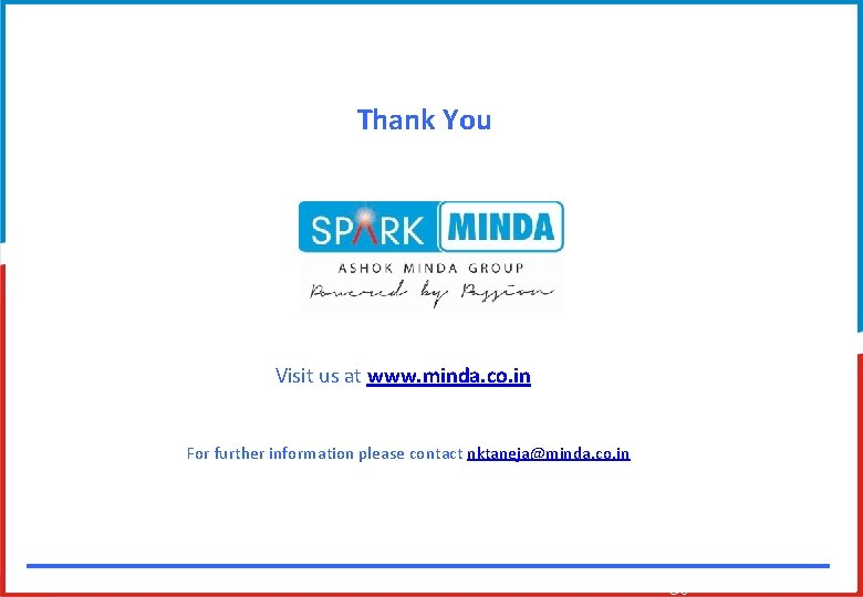 Thank You Visit us at www. minda. co. in For further information please contact Thank You Visit us at www. minda. co. in For further information please contact