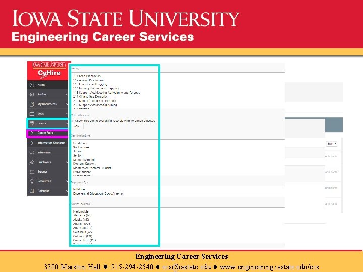 3200 Marston Hall ● Engineering Career Services 515 -294 -2540 ● ecs@iastate. edu ●