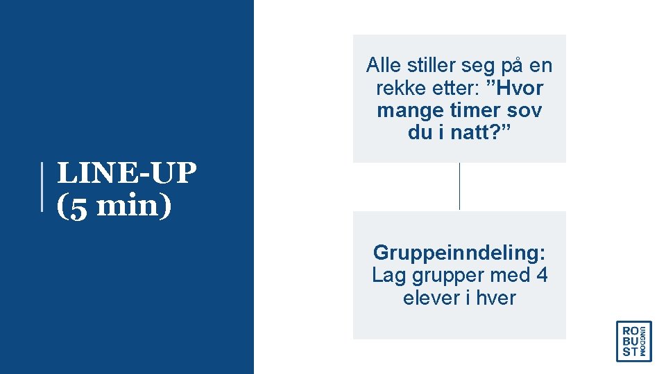 Alle stiller seg på en rekke etter: ”Hvor mange timer sov du i natt?
