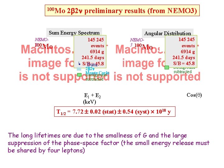 100 Mo 2 2 preliminary results (from NEMO 3) Sum Energy Spectrum NEMO 3