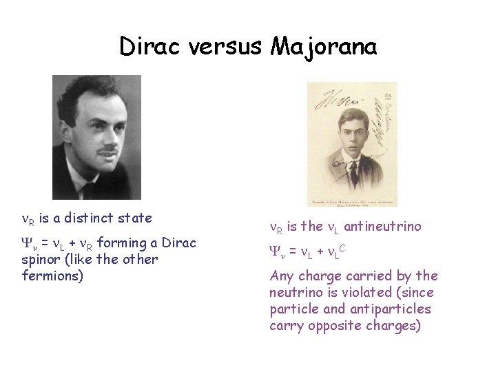 Dirac versus Majorana R is a distinct state Y = L + R forming