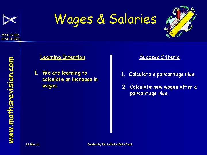 Wages & Salaries www. mathsrevision. com MNU 3 -09 b MNU 4 -09 b