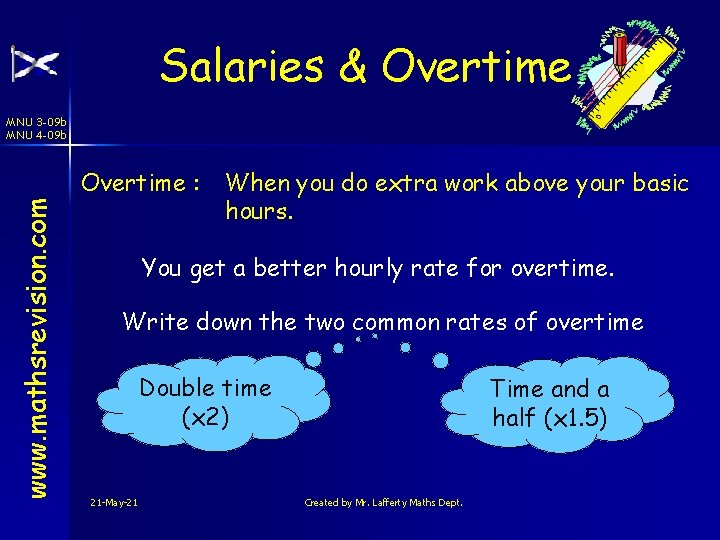 Salaries & Overtime www. mathsrevision. com MNU 3 -09 b MNU 4 -09 b