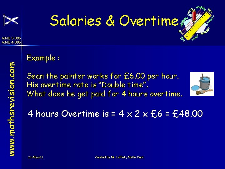 Salaries & Overtime www. mathsrevision. com MNU 3 -09 b MNU 4 -09 b