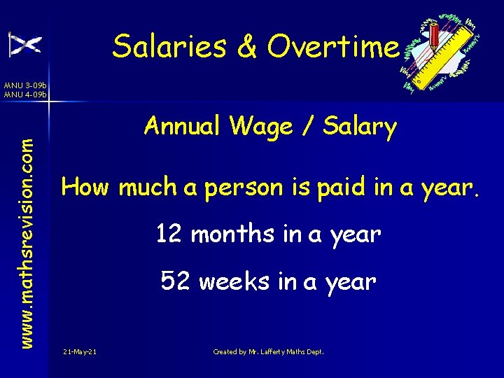 Salaries & Overtime www. mathsrevision. com MNU 3 -09 b MNU 4 -09 b