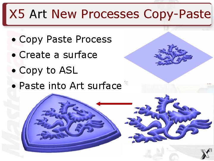 X 5 Art New Processes Copy-Paste • Copy Paste Process • Create a surface