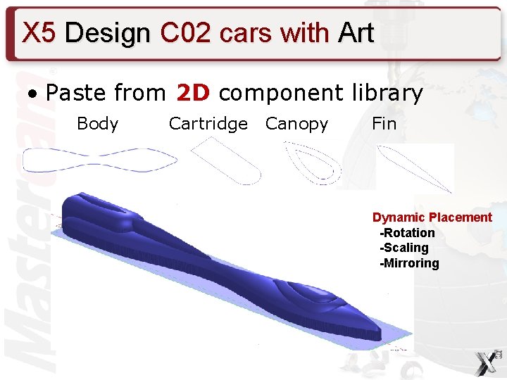 X 5 Design C 02 cars with Art • Paste from 2 D component