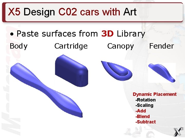 X 5 Design C 02 cars with Art • Paste surfaces from 3 D