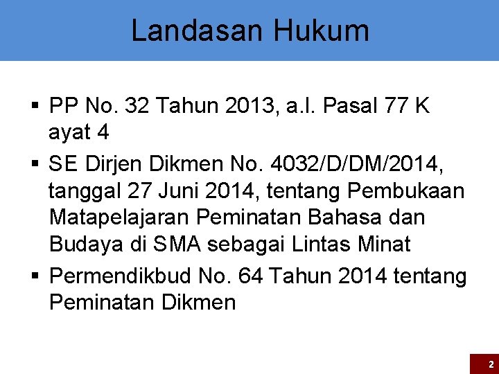 Landasan Hukum § PP No. 32 Tahun 2013, a. l. Pasal 77 K ayat