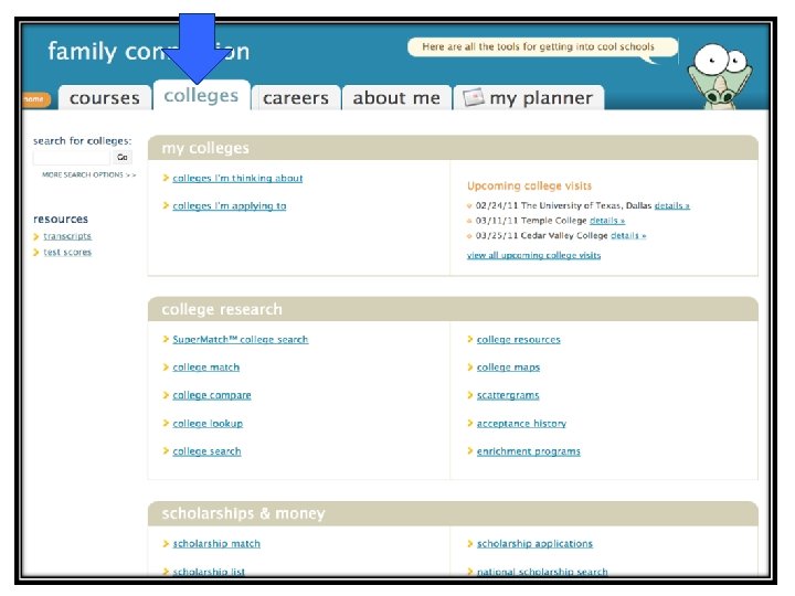 Family Connection Overview: Colleges 