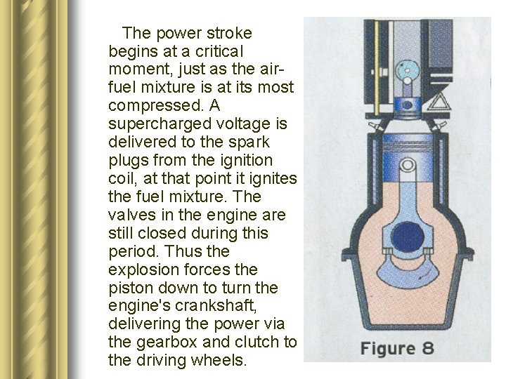 The power stroke begins at a critical moment, just as the air fuel mixture