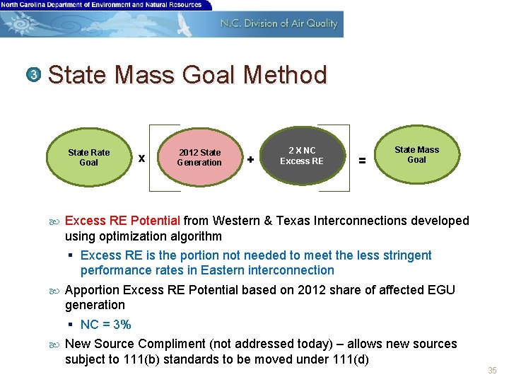 3 State Mass Goal Method State Rate Goal x 2012 State Generation + 2