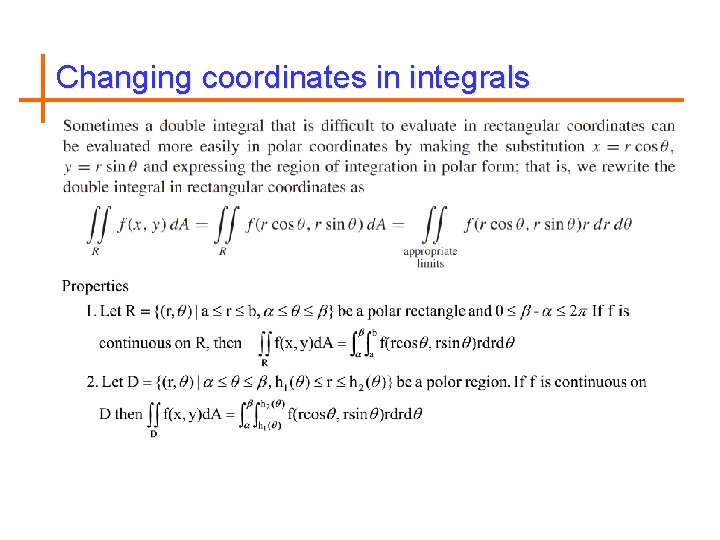 Changing coordinates in integrals 