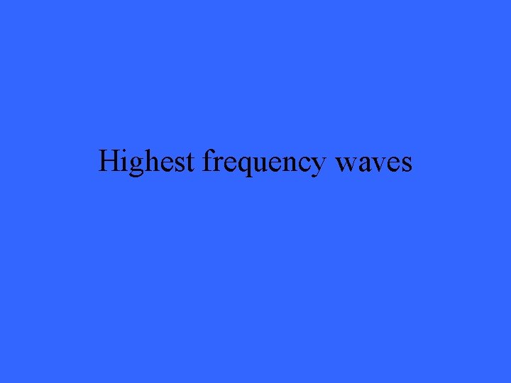 Highest frequency waves 