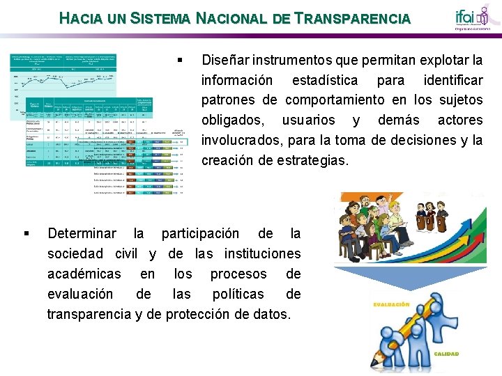 HACIA UN SISTEMA NACIONAL DE TRANSPARENCIA § § Diseñar instrumentos que permitan explotar la