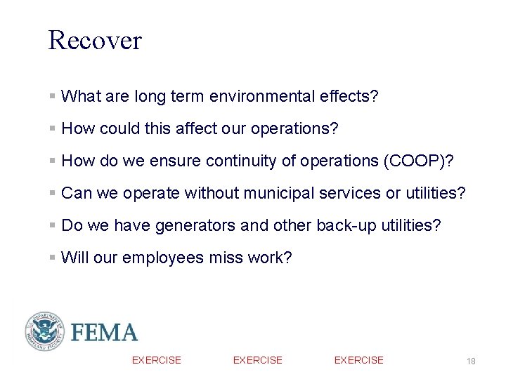 Recover § What are long term environmental effects? § How could this affect our Recover § What are long term environmental effects? § How could this affect our
