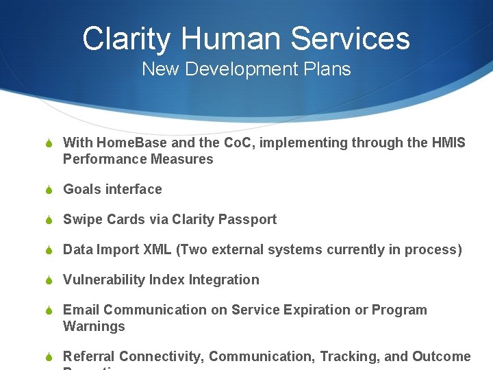 Clarity Human Services New Development Plans S With Home. Base and the Co. C,
