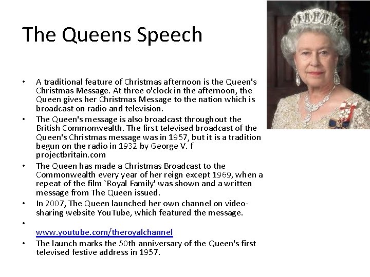 The Queens Speech • • • A traditional feature of Christmas afternoon is the