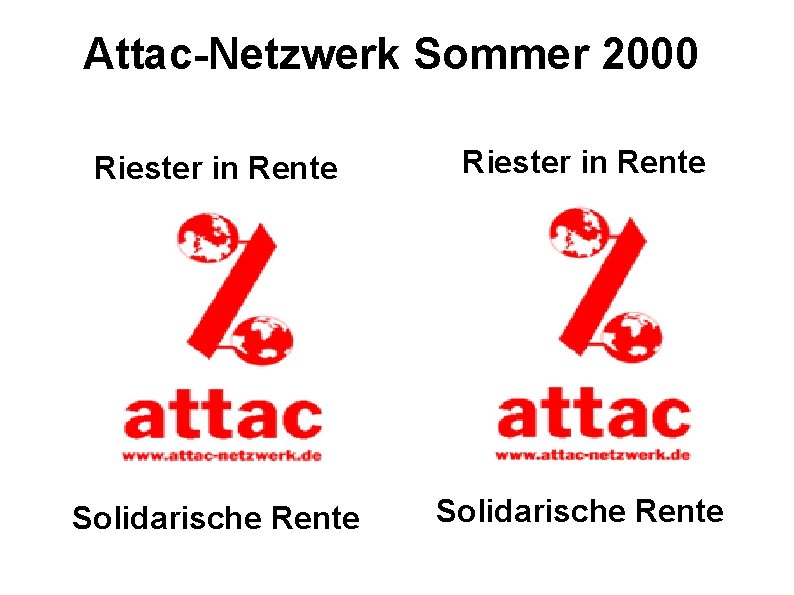 Attac-Netzwerk Sommer 2000 Riester in Rente Solidarische Rente 